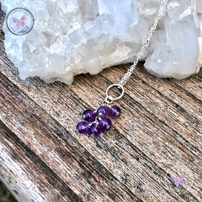 Amethyst Cluster February Birthstone Necklace